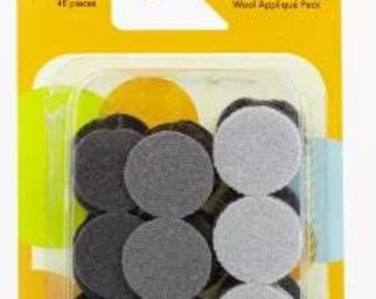 Wool Precut Circles 7/8 inch - Sue Spargo for Wonderfil  - Merino Wool - Color choice in options - (48) piece pack