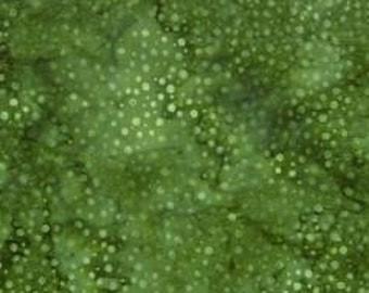 Hoffman Bali Dot Batik - 885 111 Watermelon - Medium Green w/Pale Green Dots - Marbled Shading - Priced by the Half Yard