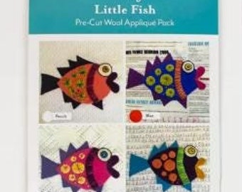 Little Fish - Blue - Precut Wool Applique Pack - Wendy Williams - Wool pieces & Pattern (Wool Set)