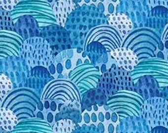 Waves - Out to Sea 26657 45 - Blue - Hafsa Iftikhar for Northcott Fabric - Priced by the Half Yard