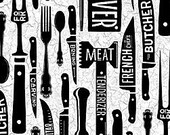 Northcott Farm to Table - Cutlery Butcher Knives Meat Cleaver - 22511 10 - Priced by the Half Yard