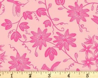 Hibiscus Hummingbird - Lewis & Irene - Hummingbird Mono A595-2 - Pink Allover Print -  Priced by the half yard