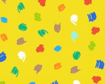 Comfy Flannel, Paint stroke Flannel - AE Nathan - 11891 Yellow - Priced by the half yard