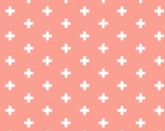 Positive 592 Sienna (Salmon) from Dear Stella - Small Cross Fabric - Priced by the 1/2 yard