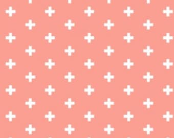 Positive from Dear Stella - Small Cross Fabric 592 Sienna (Salmon) - Priced by the 1/2 yard