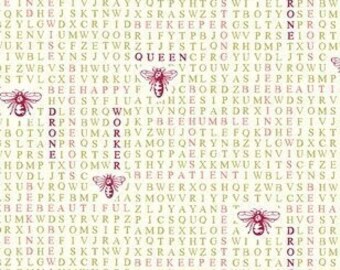 Summer School - Word Text Fabric -Bee Humble - Judy Jarvi - 52461-4 Ivory  Windham Fabric- Priced by the Half Yard