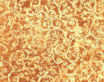 Scrollscape Fabric - Dan Morris for Quilting Treasures - 24362 SA Amber (Golden Brown) - Priced by the Half Yard