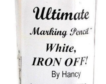 Iron Off Pencil - Ultimate Marking Fabric Marker - Heat Erasable Marker, White Marker, Dark Fabric Marker  - Hancy White - sold by the Each