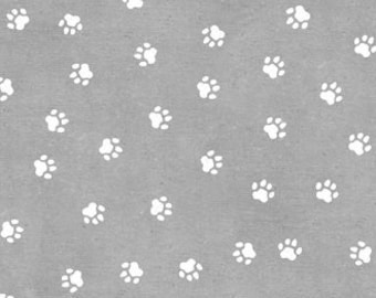 Wilmington Prints - Purrfect Partners - Cat Paws - Anne Rowan - 68565 911 Gray - Priced by the half yard