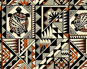 Turtle Fabric 471 Terra Cotta - Geometric Tucson by Elizabeth Studio - Priced by the 1/2 yard