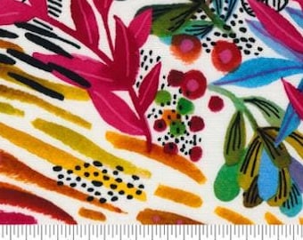 Playgrounds  Wild Geometric Leaves - Paper White 2261 12 White - Amarilys Henderson for Moda Fabrics - Priced by the half yard