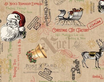 North Pole Express - Tossed Santa Postmark by Pela Studio for P&B Textiles - 4767 - Priced by the half yardl