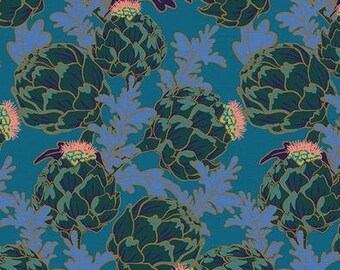 Tropical Dynasty - Artichoke Fabric - Teresa Chan for Paintbrush Studio - 120 21900 - Priced by the 1/2 yard