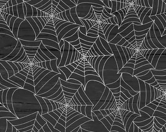 Wilmington Prints - Gnome-ster Mash - Spider Web - Jennifer Pugh - 82654 919 Charcoal Gray - Priced by the half yard