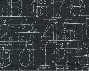 Sable Swan Outline Numbers - Ebony 7443 15 - Cathe Holden for Moda Fabrics - Priced by the half yard
