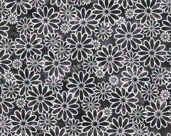 Fabric Traditions - Daisy Delight - Black & White - 13919 DZ - Priced by the Half Yard