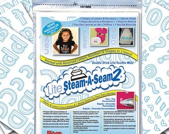 ABC 123 Steam A Seam Lite Warm Company double stick fusible web - #5414 Printed 9x12 inch, 8 per pack - White - Applique