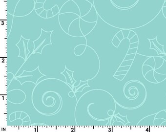 Cup of Cheer - Candy Scroll by Kimberbell Designs - Maywood Studio 10209 Q Aqua -  Priced by the half yard