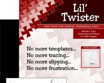 Lil Twister Template by Twisted Sister Designs - Pinwheel template for 5 inch fabric squares (charm)