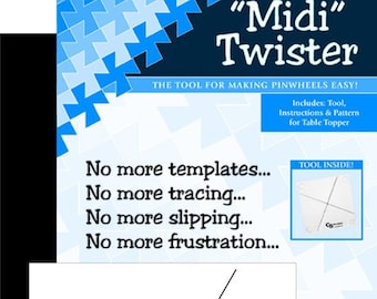 Midi Twister Template by Twisted Sister Designs - Pinwheel template for 6.5 inch fabric squares