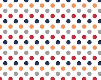Riley Blake Small Dots - c350 02 BOY - Multi-color on White - Priced by the half yard