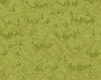 National Parks Legends - Mountain & Trees - 13284 Green - Riley Blake Fabrics - By Anderson Design Group - Priced by the half yard