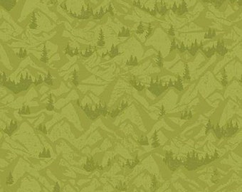 National Parks Legends - Mountain & Trees - Riley Blake Fabrics - By Anderson Design Group - 13284 Green - Priced by the half yard