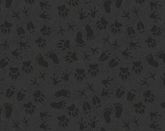 National Parks Legends - FootPrints - Riley Blake Fabrics - By Anderson Design Group - 13285 Charcoal Black - Priced by the half yard