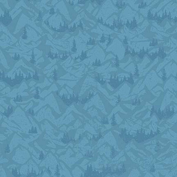 National Parks Legends - Mountain & Trees - Riley Blake Fabrics - By Anderson Design Group - 13284 Blue - Priced by the half yard