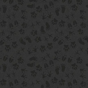 National Parks Legends - Foot Prints 13285 Charcoal Black - Riley Blake Fabrics - By Anderson Design Group - Priced by the half yard