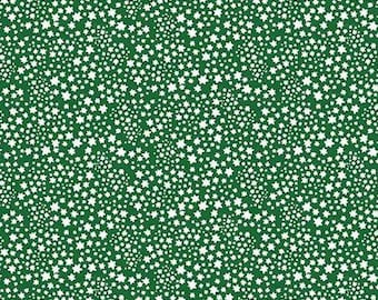 Copacetic Starflower Fabric - C14685 FOREST Green - Julia Frazier  for Riley Blake Fabrics - Priced by the half yard