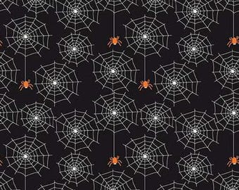 Beggar's Night Spiderwebs Black Glow in the Dark - GC 14502- BLACK - Sandy Gervais for Riley Blake Fabrics - Priced by the half yard