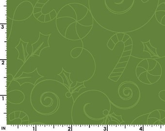 Cup of Cheer - Candy Scroll by Kimberbell Designs - Maywood Studio 10209 G Green -  Priced by the half yard