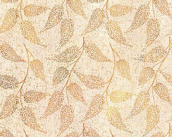 Falling Leaves 14FLS 1 Beige Leaf Vine -  In The Beginning by Jason Yenter - Priced by the 1/2 yard