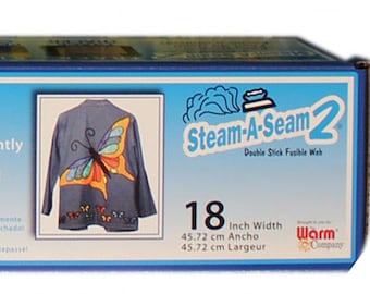 Steam A Seam 2 Collage - Warm Company Medium Weight double stick fusible web  - 18-Inch wide - 5518 White - Applique