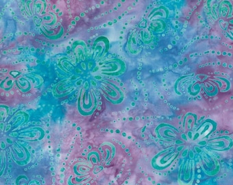 Wilmington Batiks - Floating Flower - 22233 674 Blue Purple - Priced by the half yard