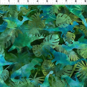 Jurassic Fabric - Tone on Tone Jungle Dino - T-Rex Fabric - In the Beginning Fabric - 4JUR1 - Priced by the 1/2 yard