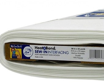 Heat N Bond SEW-In Non-Woven - Light Weight NON-Fusible Polyester Interfacing - Thermoweb  Q2470 - Priced by the YARD x 20 inch wide