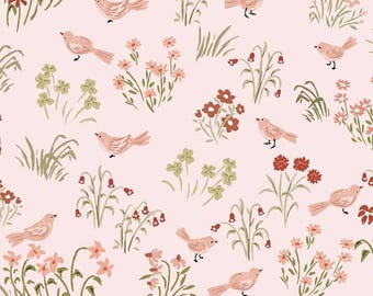 My Darling Deer - Little Bird Blush 25994 - Poppie Cotton Fabric - Priced by the 1/2 yard