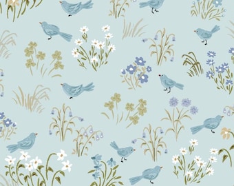 My Darling Deer - Little Bird Sky 25993 - Poppie Cotton Fabric - Priced by the 1/2 yard