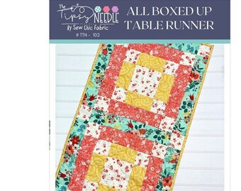 All Boxed Up Table Runner Pattern - Elizabeth Hernandez - The Tipsy Needle TTN-102 - Paper Pattern DIY Project - Finishes 17"x72"