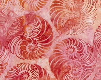 Expressions Batik Tjaps - BTPT 1164 Coral Nautilus Shell - Riley Bake Designs- Priced by the half yard