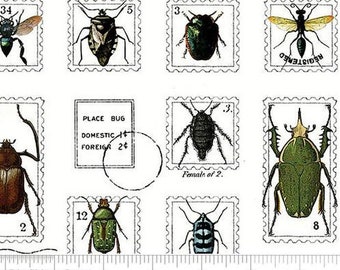 Art Journal Bugs - J. Wecker Frisch - Riley Blake Designs CD 13036R - Half Yard or Fat Quarter Option