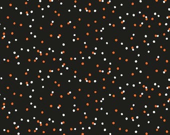 Raven Hocus Pocus Moonlight & Magic Pin Dot Black - Priced by the half yard