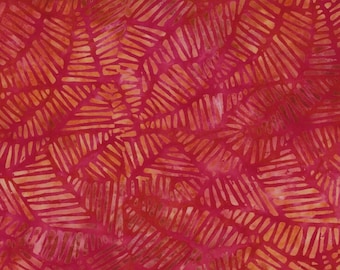 Wilmington Batiks - Stylized Puzzle  Palm Leaf - 22189 338  Red  - Priced by the half yard