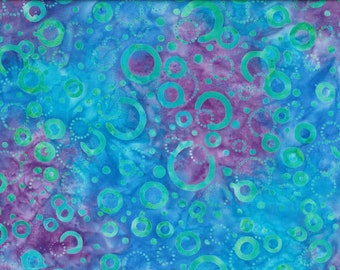 Floating Circle batik 22174 674 Multi Blue Purple Wilmington Batiks - Priced by the half yard