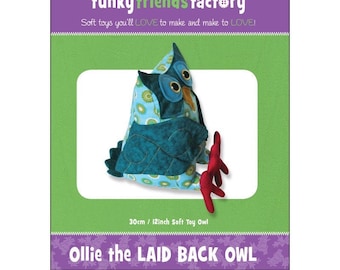 Owl Stuffed Toy Pattern - Funky Friends Factory designed by Pauline - Ollie Owl 4330 - DIY Pattern