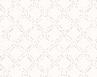 Solitaire White - MAS 330 SW Lattice Grid - Maywood Studio -  WHITE on White Tone on Tone - Priced by the half yard
