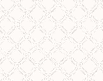 Solitaire White - MAS 330 SW Lattice Grid - Maywood Studio -  WHITE on White Tone on Tone - Priced by the half yard