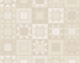 Quilting Cowgirls MAS 10614 E -  Quilt Block Patch - Maywood Studio - Cream Ecru - Priced by the half yard